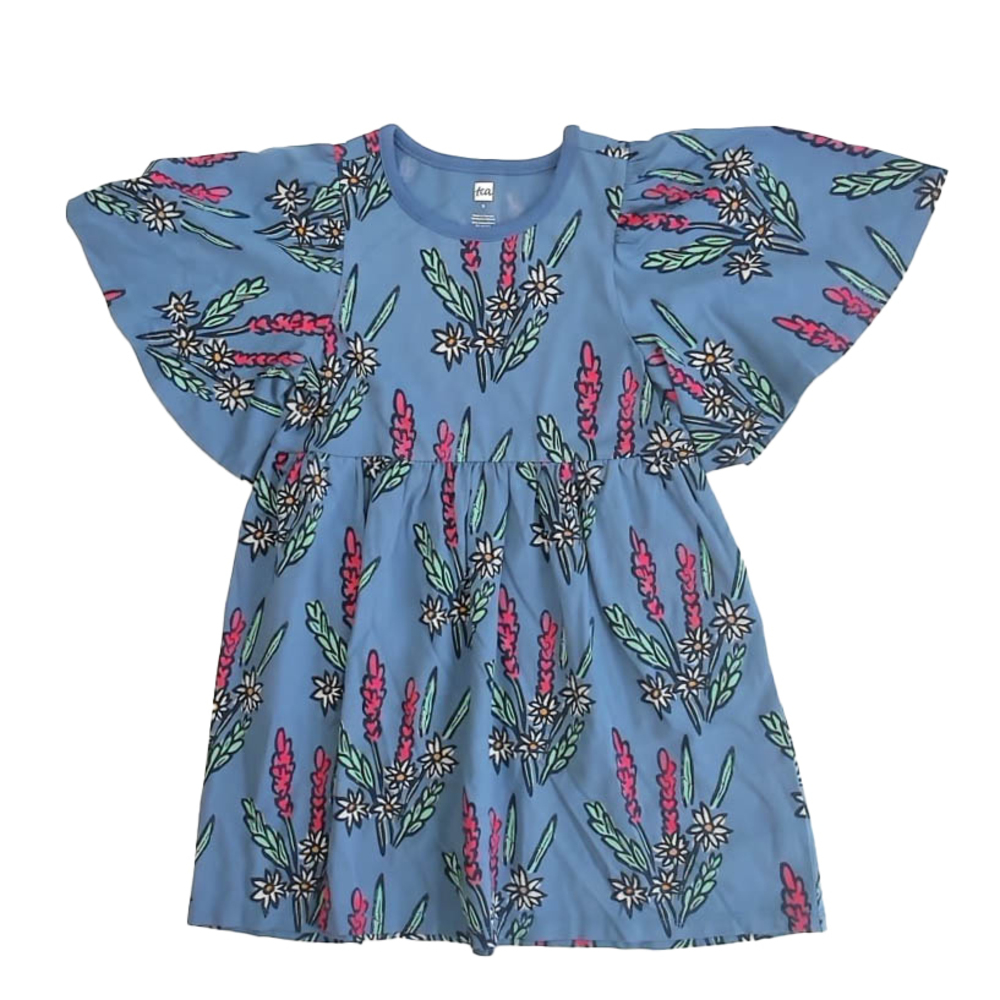 Tea Collection Girls Blue Floral Dress size: 5T